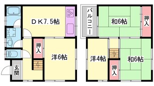 竹田メゾネットの物件間取画像